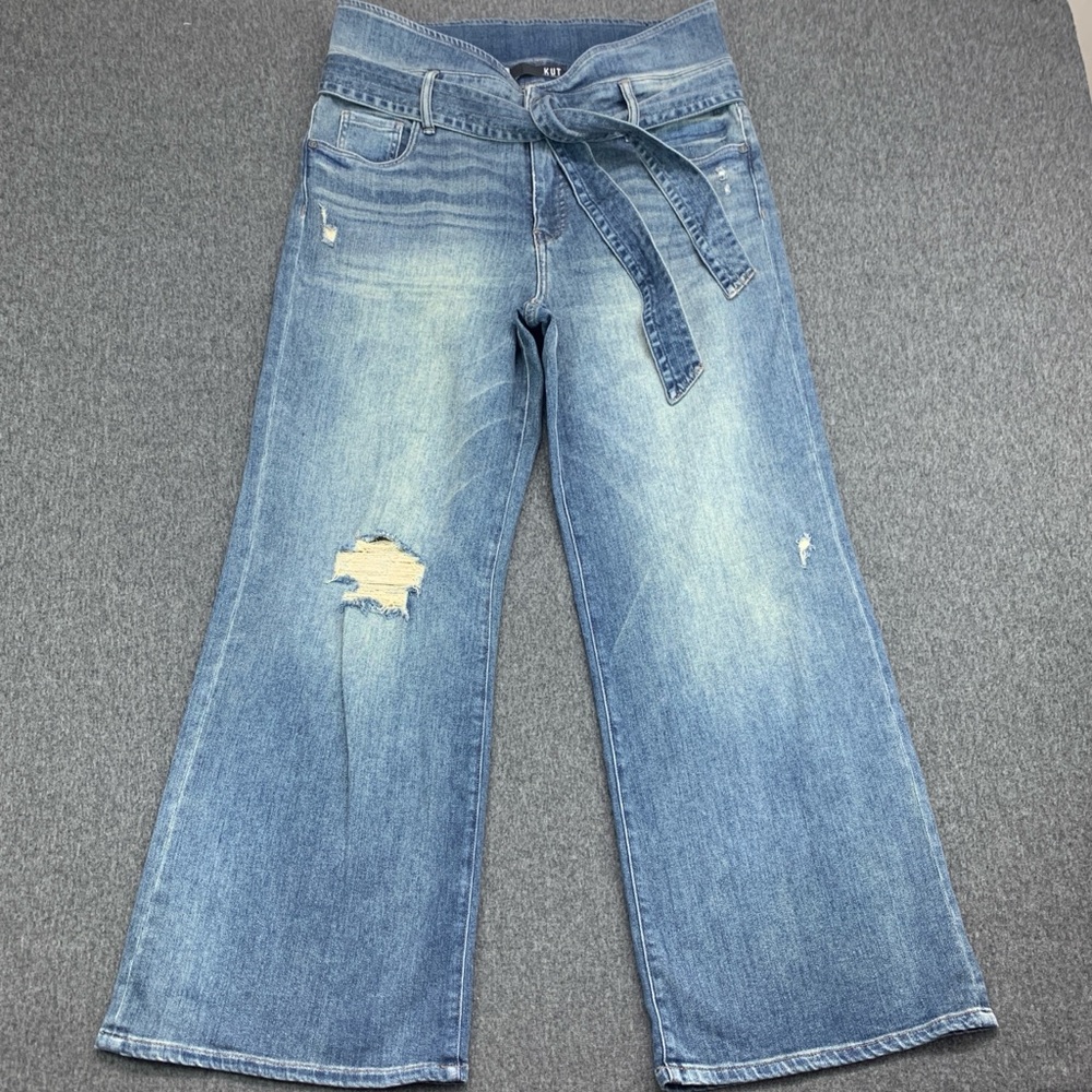 KUT Fab Ab Wide Leg High Rise Women's Blue Jeans - Size 14 (34x30)